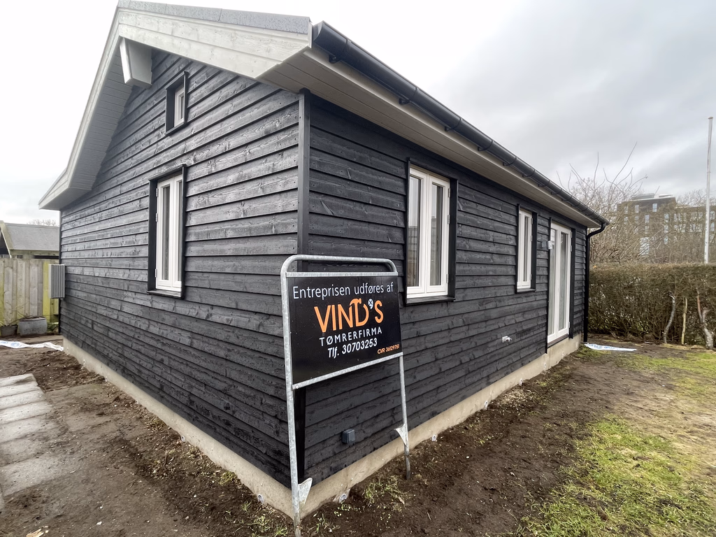 Kolonihavehus nyopført set udefra